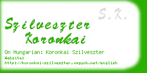 szilveszter koronkai business card